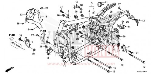FRAME BODY (VT750CS/C2B/C2S/C) VT750CSE de 2014
